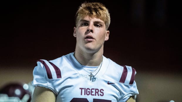Hardin County's Hudson Wolfe (87) watches the game against Adamsville at Lendon Martin Memorial Stadium (Stephanie Amador / The Jackson Sun)